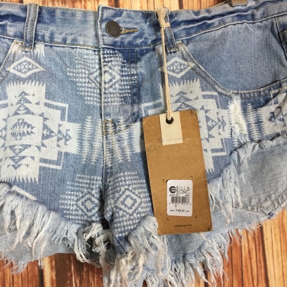 Billabong 9 Aztec Laneway Distressed Mini Shorts - Picture 2 of 7